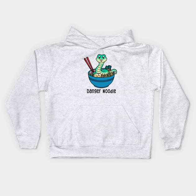 Danger Noodle Ramen Snake Kids Hoodie by Side Quest Studios